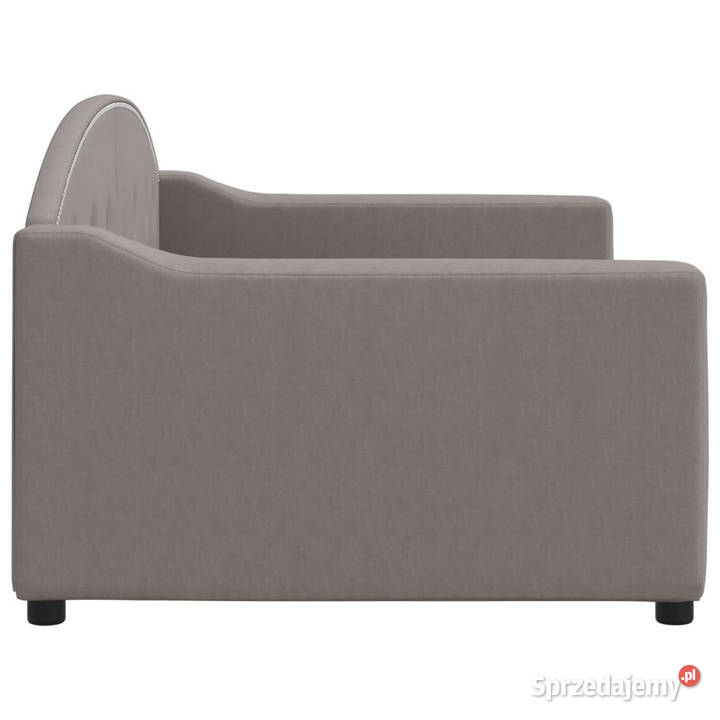 Sofa z funkcją spania kolor taupe obita tkaniną