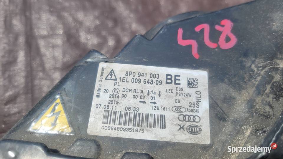 AUDI A3 8P LIFT 08 LAMPA LEWA PRZÓD REFLETOR osobowe śląskie Ruda Śląska sprzedam