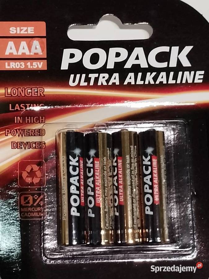 Baterie alkaliczne Popack Ultra Alkaline AAA AGD drobne Białystok sprzedam