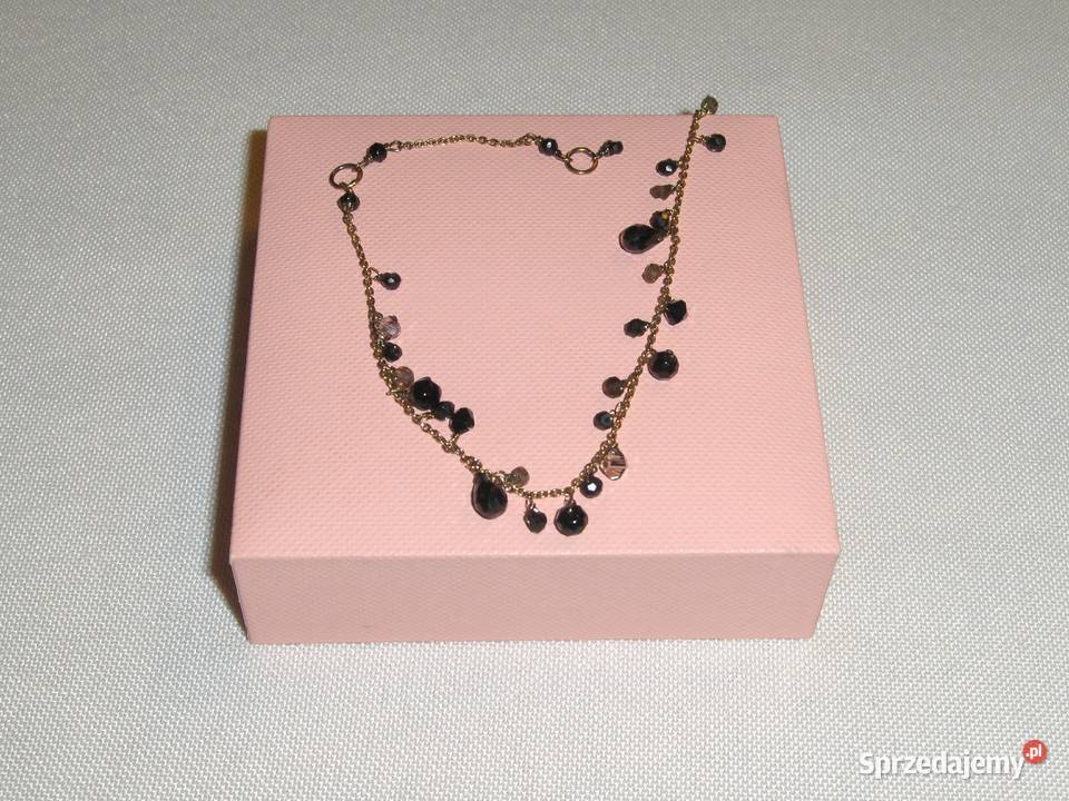 WKruk Bransoletka srebrna pozłacana z czarnymi Łódź sprzedam