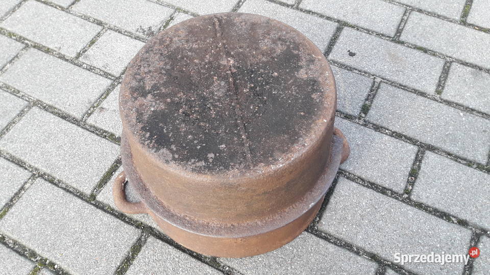 Stary duży garnek gar żeliwny do dekoracji Gdynia