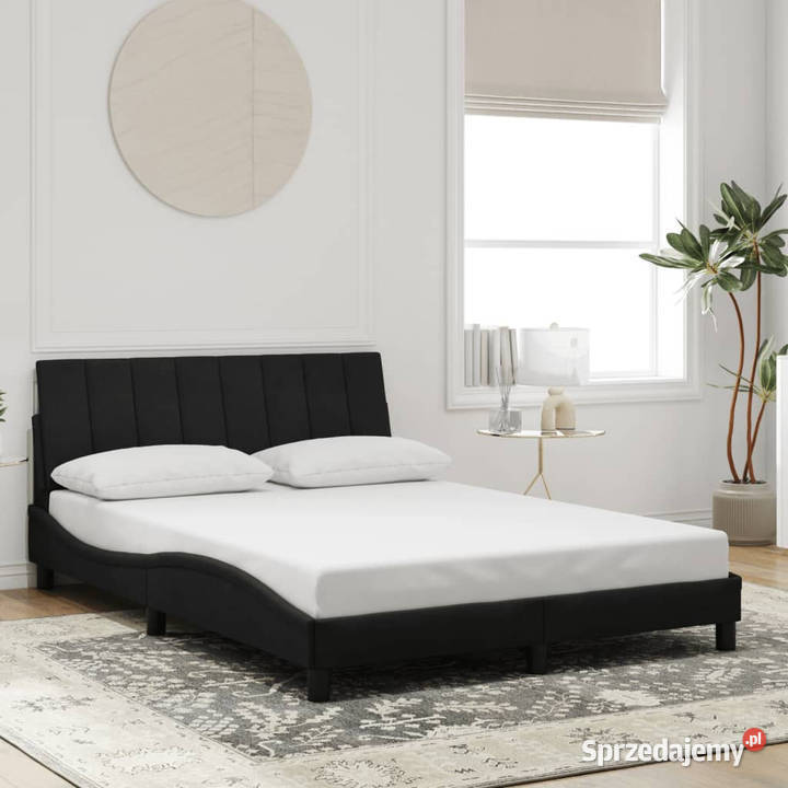 Rama łóżka z LED czarna aksamitna 140x200 Łóżka mazowieckie Warszawa sprzedam