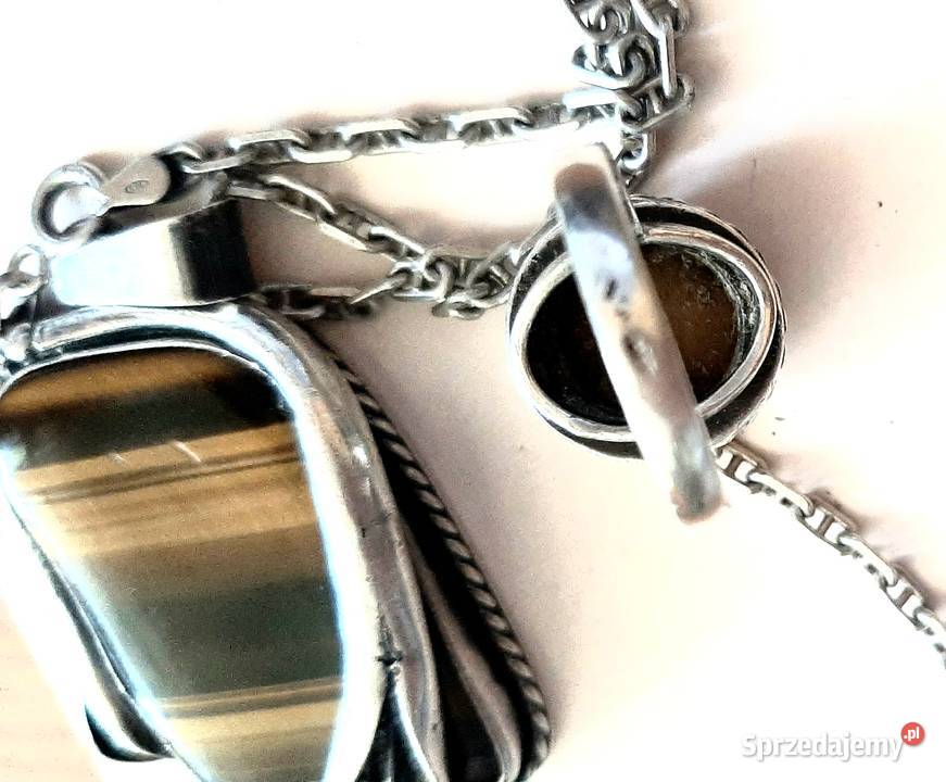 Srebrny unikat z tygrysim okiem srebro podkarpackie Rzeszów