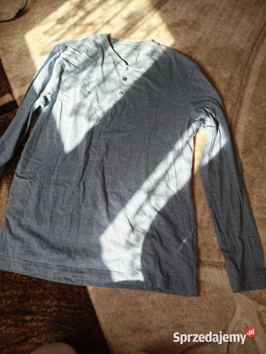 Niebieska koszulka męska z długim rękawem HM H&M Hajnówka