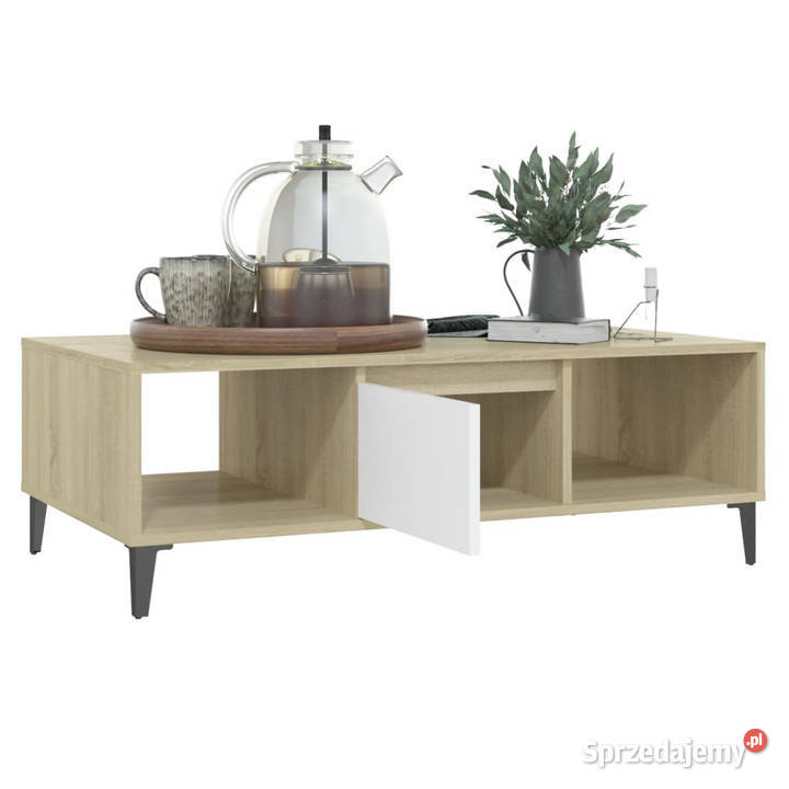 Stolik kawowy biel i dąb sonoma 1035x60x35 Stoły Warszawa