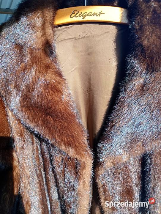 Futro z norek naturalne 5052 brązowy/beżowy lubelskie Janów Lubelski