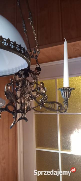 Duża wisząca lampa naftowa z bocznymi Skierniewice sprzedam