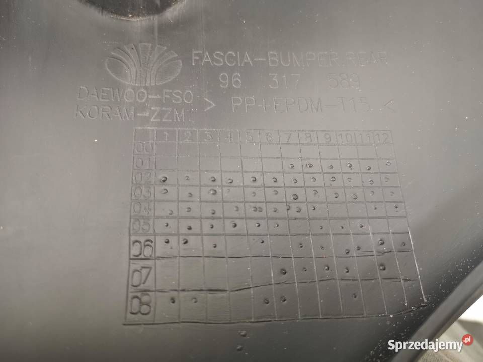 ZDERZAK TYLNY DAEWOO MATIZ 19982007 NOWY ISAM