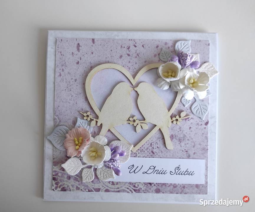 Kartka ręcznie robiona na ślub z pudełeczkiem Łódź sprzedam