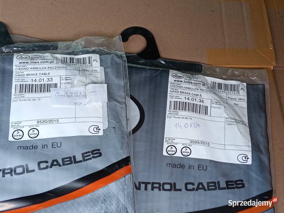 Linka ręcznego lewa prawa Fiat Punto 1 I 7747331 Linki hamulca