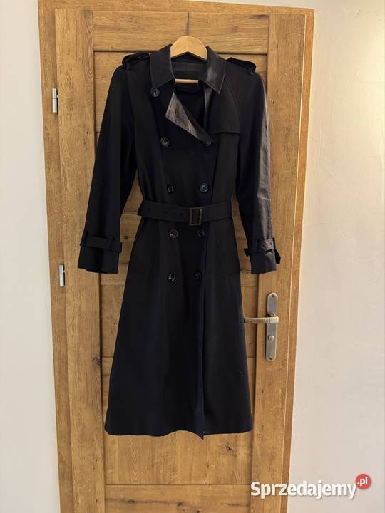 Płaszcz damski XS trencz czarny Massimo Dutti z śląskie Częstochowa sprzedam