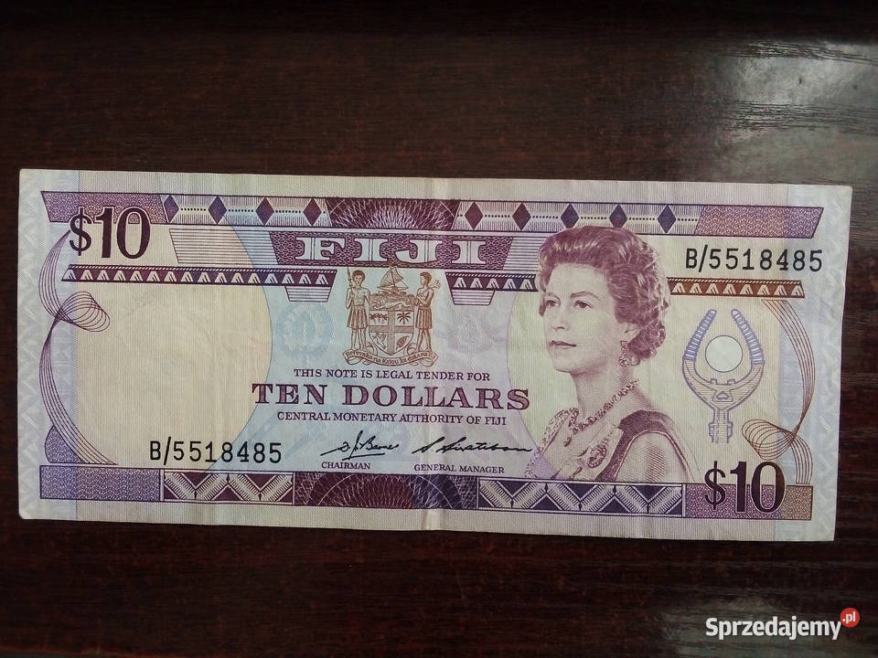 Banknot 10 dolarów Fidżi mazowieckie Płońsk