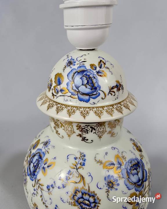 Porcelanowa lampa stołowa typ Ginger jar Limoges Bronisze