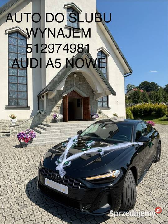 Auto do ślubu wesela Nowe Audi A5 wynajem na Częstochowa