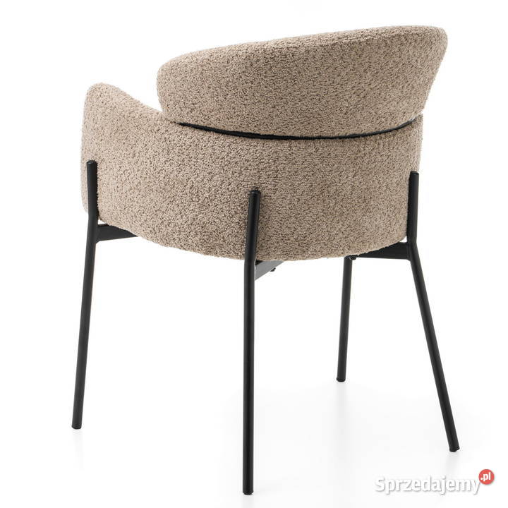 Krzesło Tapicerowane Bolzano Boucle Ciemnobeżowe Tarchały Małe sprzedam