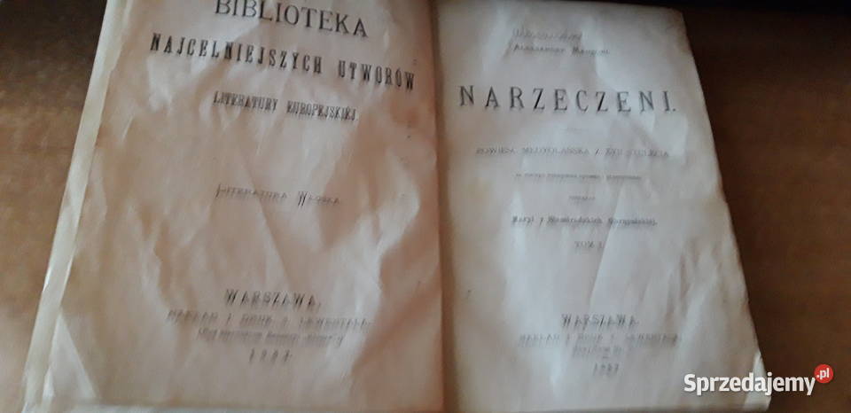 NARZECZEN T 12 A Manzoni Warszawa 1882 Iwno