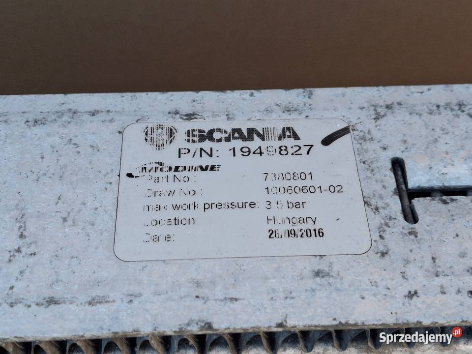 SCANIA R XPI INTERCOOLER CHŁODNICA POWIETRZA ciężarowe Bieleń