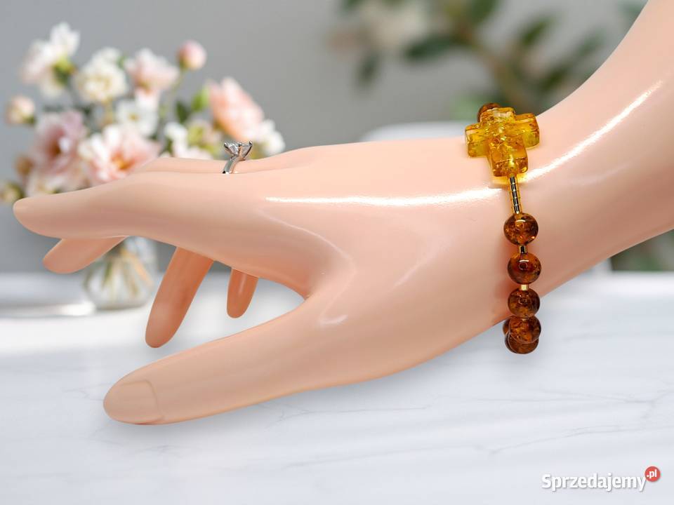 Bransoletka dziesiątka różańca z bursztynu Warszawa