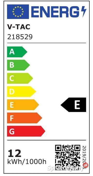 Kinkiet Ścienny VTAC 12W LED Regulowany Chip Warszawa