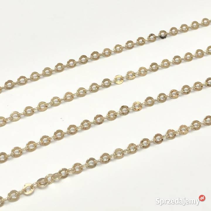 Złoty ŁAŃCUSZEK damski 750 18K OKRĄGŁY ANKIER 53 Warszawa