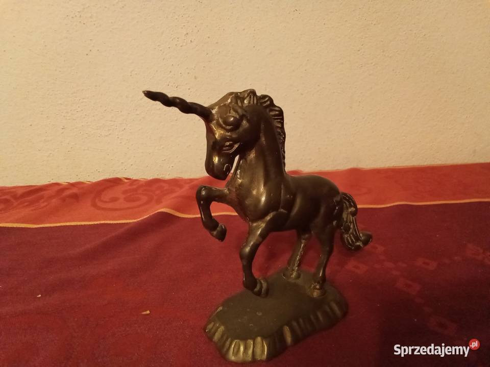 Mała figurka jednorożec mosiężna mazowieckie Warszawa
