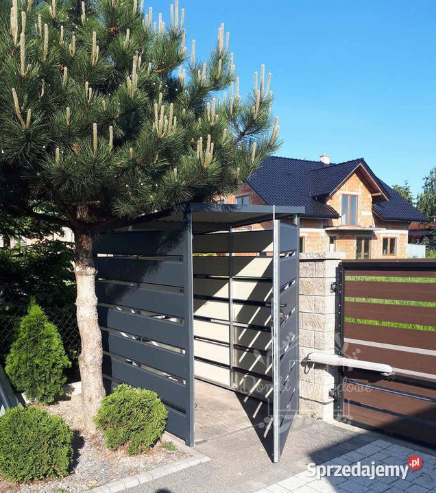 Wiata śmietnikowa spad tył 1x15m antracyt Legnica