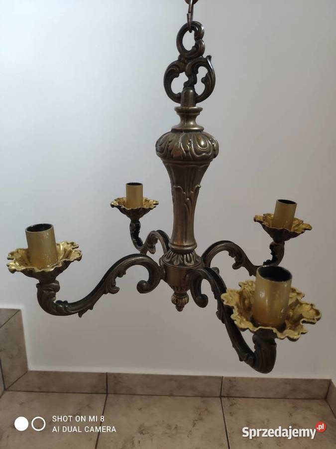 stary mosiężny brąz francuski żyrandol Kraków
