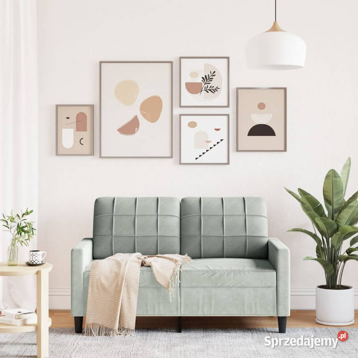 Sofa 2osobowa jasnoszara 120 tapicerowana Sofy i kanapy Warszawa