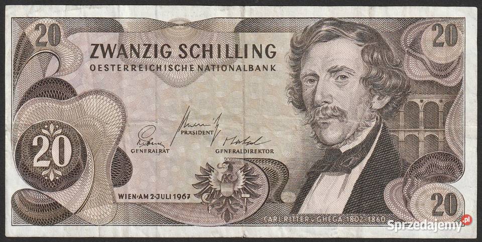 AUSTRIA 20 SCHILLING 1967 CARL RITTER K Numizmatyka Łódź