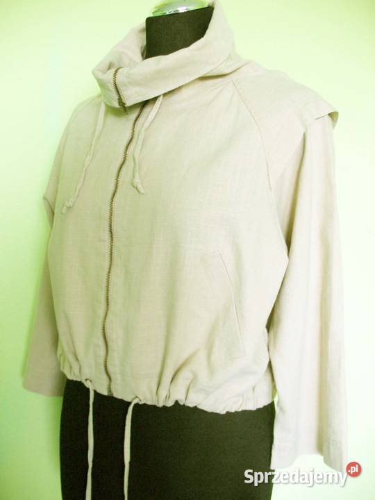 Bluza oversize Len krótka 38 M biust do 116 Miss