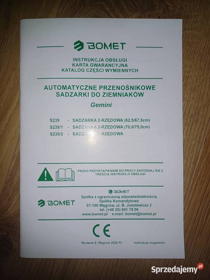 Sadzarka 2 rzędowa Bomet Gemini S 239 Wodzisław Śląski sprzedam