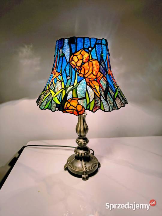 Tiffany lampa witrażowa stołowa nocna ryby Zaręba