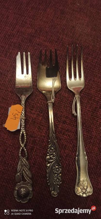 Platerowy widelczyk do owoców Sygnowane