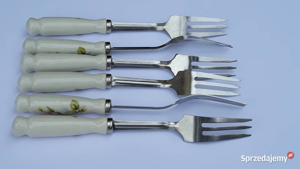 Widelczyki z ceramicznymi trzonkami ceramiczne śląskie Dąbrowa Górnicza