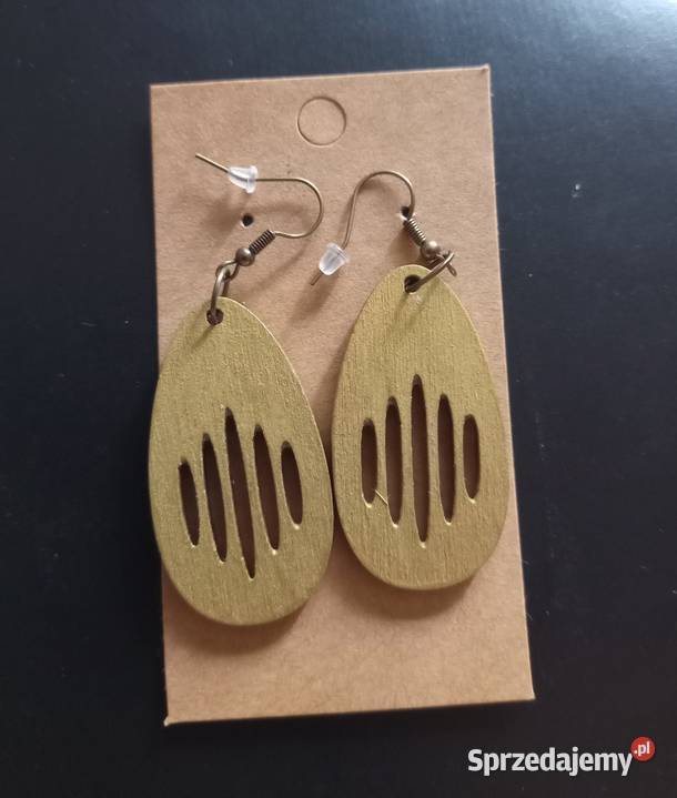 Kolczyki drewniane handmade śląskie Sosnowiec