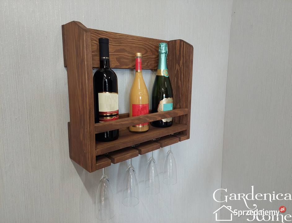 Półka ścienna drewniana na alkohol wino i Skierniewice
