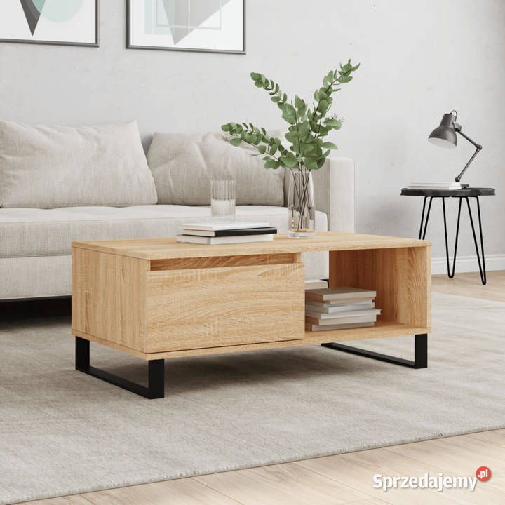 Stolik kawowy dąb sonoma 90x50x365 materiał Warszawa