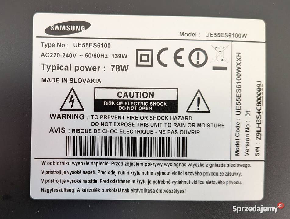 Samsung UE55ES6100 na części Oława