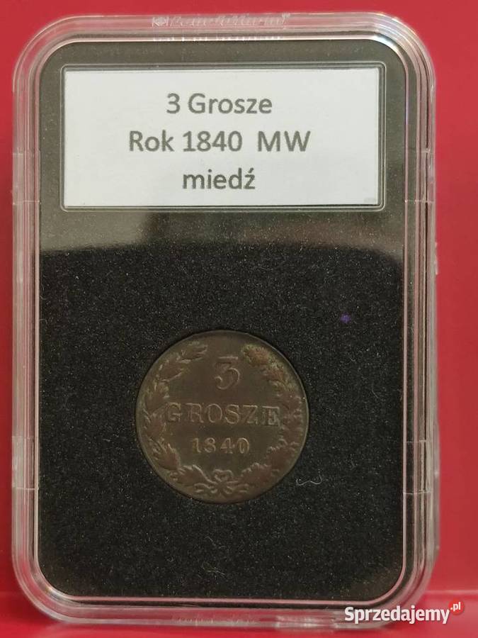 3 Grosze1840r MW w slabie Lębork