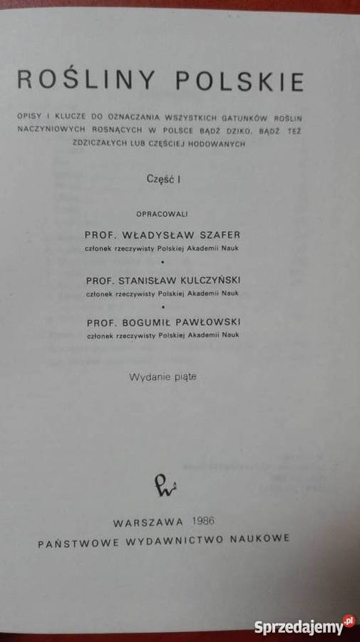 Rośliny polskie część 1 i 2 profWSzafer i inPWN