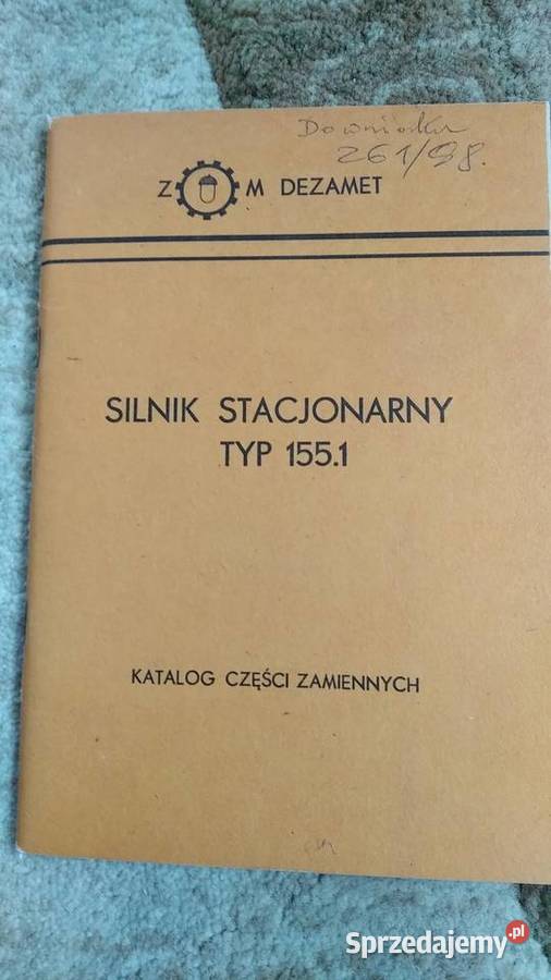 Katalog części silnik stacjonarny Dezamet typ sprzedam