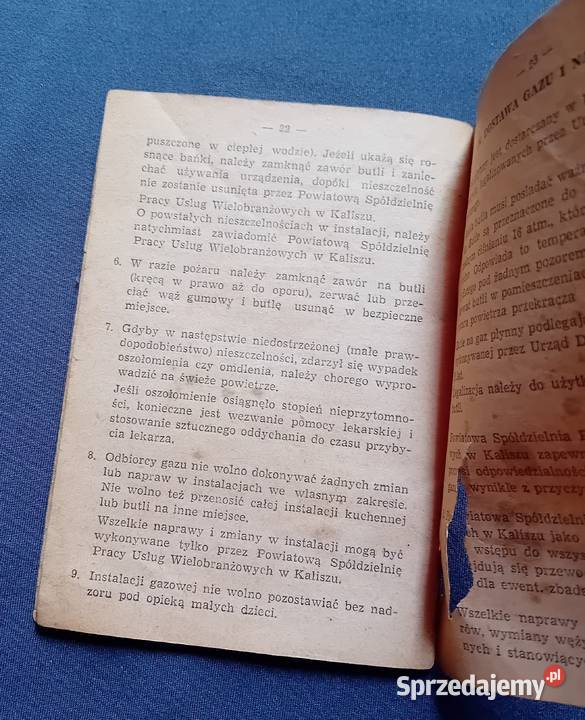 Ksiażka kontroli wymiany butli z gazem Wydana w Koźminek