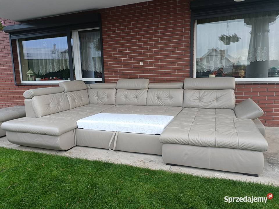 Sprzedam narożnik w kształcie litery U ze skóry Konin