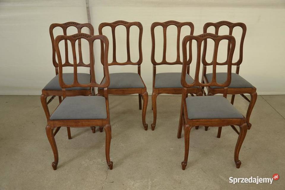 krzesła ludwikowskie komplet 6 krzeseł Meble Poddębice