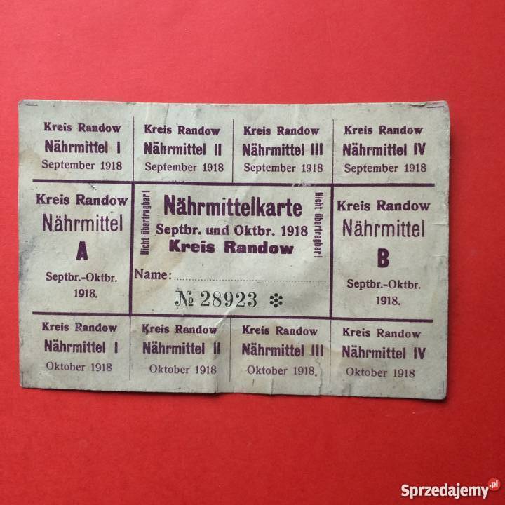 1131 Niemiecka Kartka Żywnościowa Antykwariat zachodniopomorskie Szczecin sprzedam