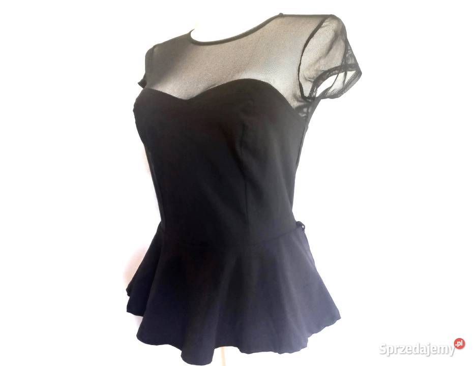 BLUZKA czarna Elegancka BASKINKA r 3638 NOWA Białystok