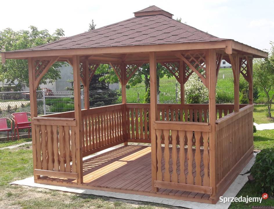 Altana ogrodowa drewniana altanka kwadratowa Zimnowoda