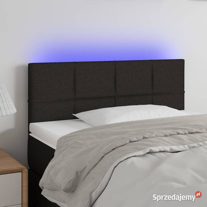 Zagłówek do łóżka z LED czarny 90x5x7888 tkanina Warszawa sprzedam