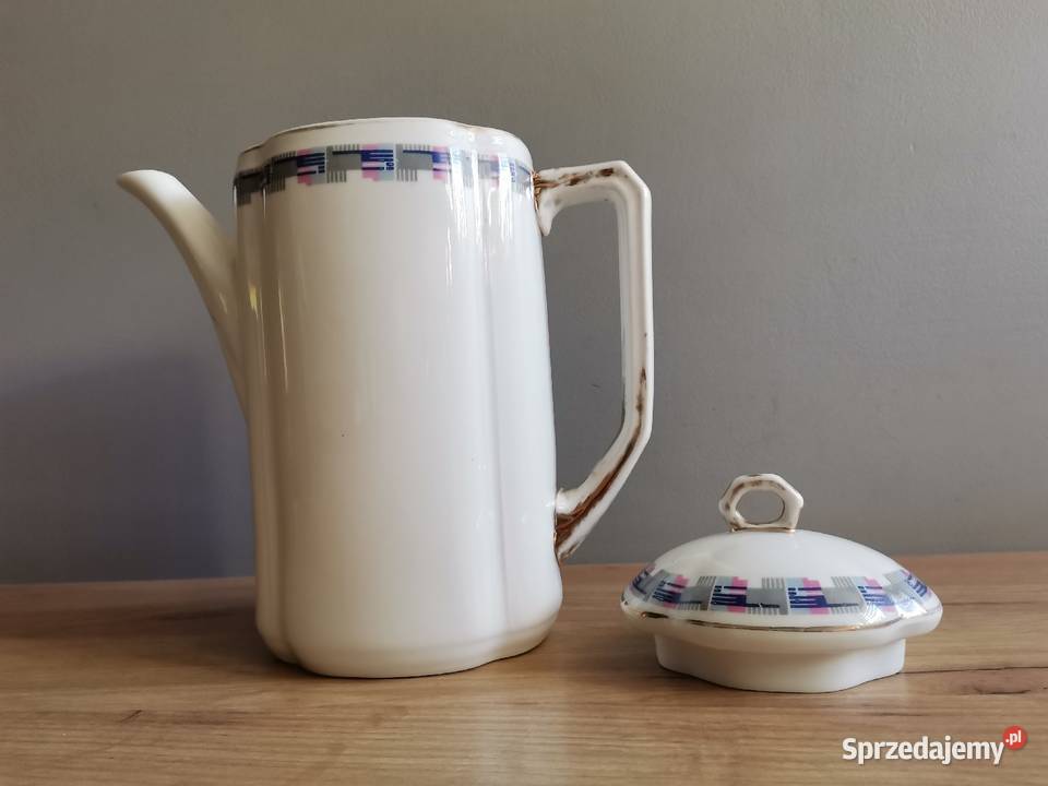 Stary przedwojenny dzbanek porcelana Art Deco Porcelana i szkło śląskie Siemianowice Śląskie