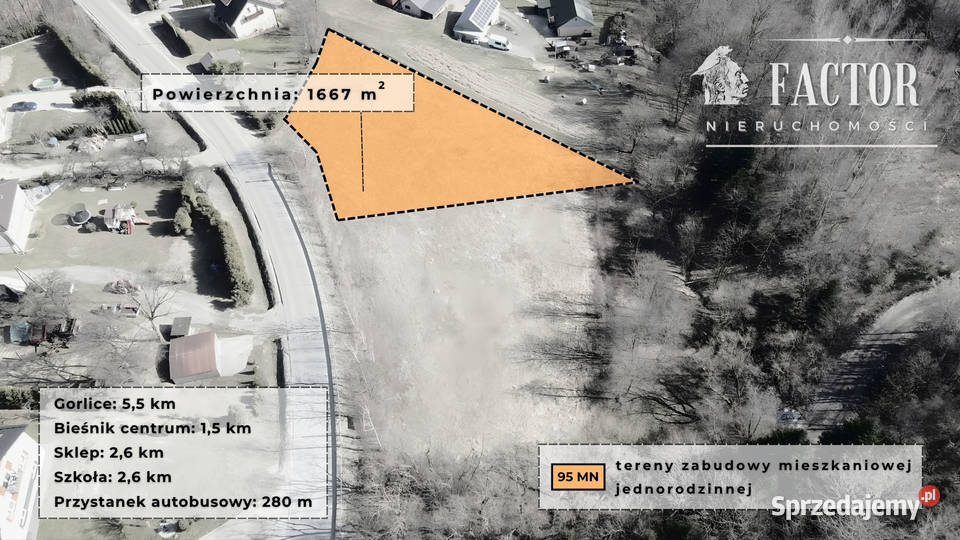 Działka budowlana 1667 ara w Bieśniku 1186S2026